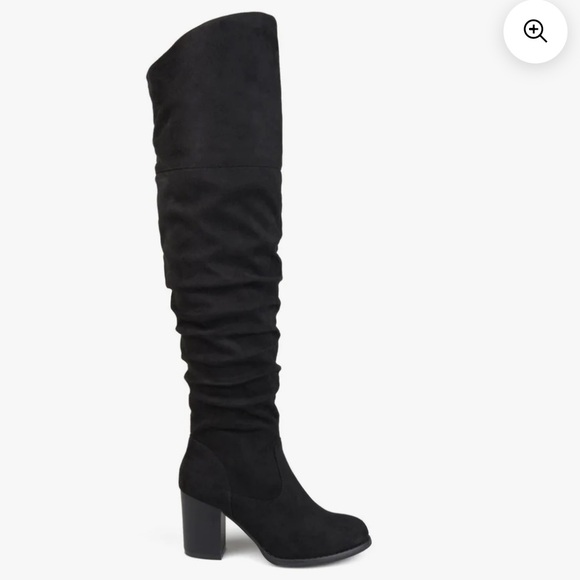 Journee Collection Shoes - JOURNEE KAISON BOOTS Faux Slouchy Black Suede Women’s Size 6.5 Thigh High new